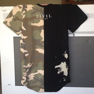 Civil Regime Camo Drop Split Tee